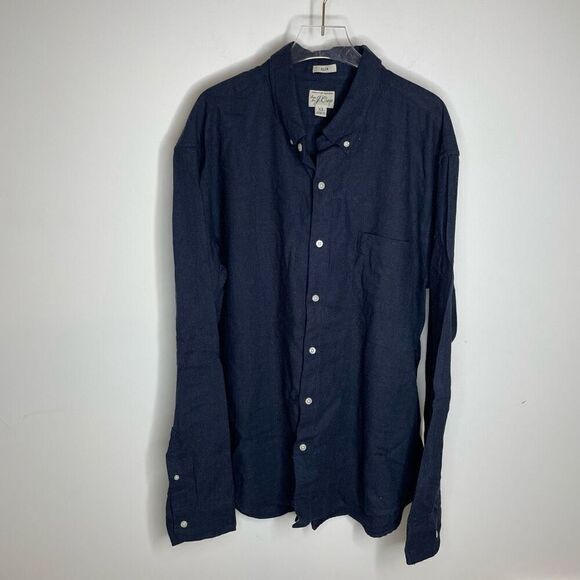 J. Crew Xlarge Button Down Career Long Sleeve Shirt Lot of 2 Plaid Blue Pink Xl - Picture 4 of 15